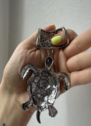 Підвіска черепаха 🐢 срібляста4 фото