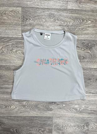 Gymshark майка топ м размер женская спортивная серая с лого оригинал