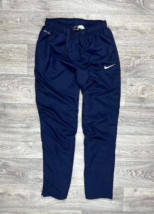 Nike dri-fit штаны l размер спортивные плащовка синие оригинал2 фото
