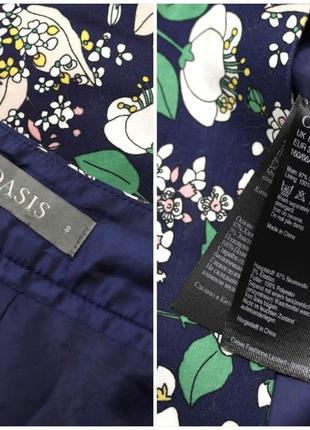 Брендовая юбка мини "oasis" с цветочным принтом. размер uk8 и uk14.6 фото