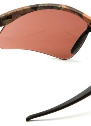 Очки защитные открытые pyramex pmxtreme camo (bronze) anti-fog, коричневые в камуфляжной оправе2 фото