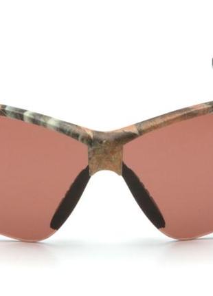 Очки защитные открытые pyramex pmxtreme camo (bronze) anti-fog, коричневые в камуфляжной оправе3 фото