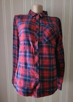 Сорочка вільного крою у клітину байкова