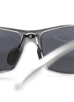 Очки защитные открытые global vision bad-ass-2 silver (gray), серые серебристой металлической оправе5 фото