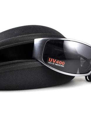 Очки защитные открытые global vision bad-ass-1 gunmetal (gray) серые в тёмной металлической оправе5 фото