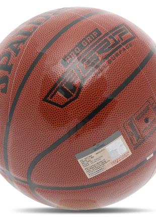 М'яч баскетбольний pu spalding tf pro grip 76874y no7 коричневий6 фото