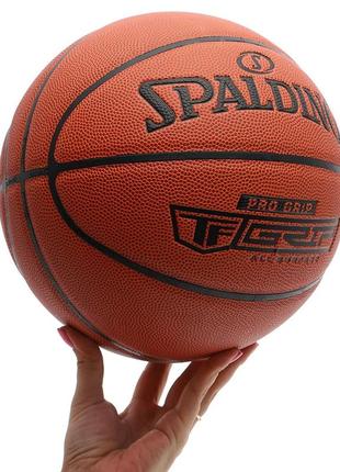 М'яч баскетбольний pu spalding tf pro grip 76874y no7 коричневий5 фото