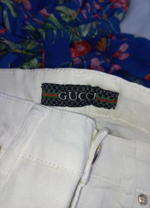 Джинсы скини белые gucci4 фото