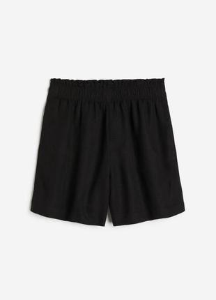 Шорты льняные бермуды черные h&m