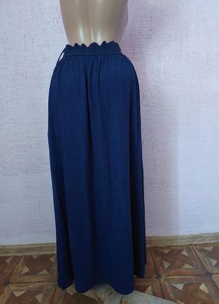Трикотажная юбка в пол, состояние отличный, пояс резинка, р.м-л.2 фото