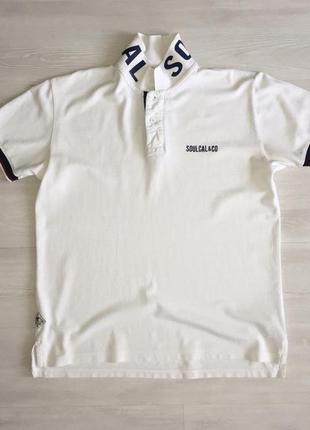 Soulcal & co фірмова чоловіча біла футболка теніска поло типу diadora nike