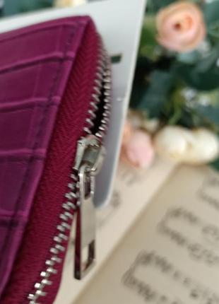 Новый кожаный большой кошелек. розовое портмоне на молнии4 фото