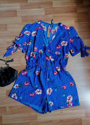 💙летнее платье в стиле ретро 💙ромпер 💙літня блакитна міні сукня - шорти5 фото
