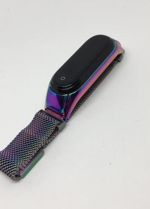 Металлический ремешок mi band 3 Xiaomi mi band 2 mi band 5 mi band 6 хамелеон 🦎на магните