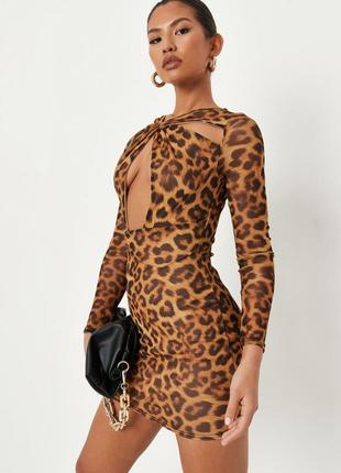 Леопардова сукня з розрізами аід missguided3 фото