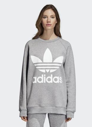 Свитшот на флисе, adidas, толстовка, кофта, серый, оригинал,1 фото