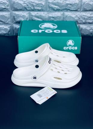 Шлепанцы женские crocs, белые шлепки сланцы тапочки