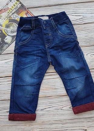 Штаны стильные джинсовые легкие для мальчика на 9-12 месяцев name it