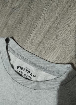 Мужской лёгкий свитшот /  firetrap / серая кофта / свитер / мужская одежда / двунитка /2 фото