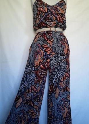 100% віскоза жіночий літній віскозний комбінезон із кюлотами, штапель кольорові штани ромпер гавайка6 фото