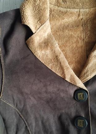 С-м пиджак куртка ветровка,эко-замша коричневая3 фото