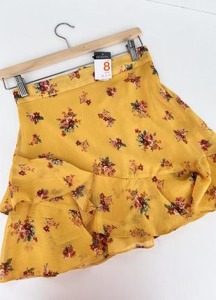Primark міні спідниця з воланами квіткова
