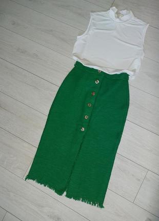 Твидовая юбка миди от zara1 фото