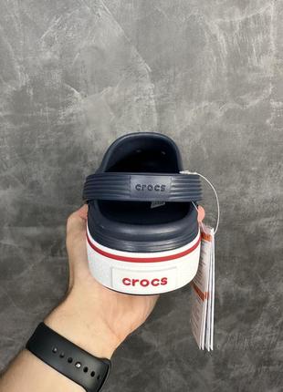 Шлепанцы crocs crocband clean clog темно синие кроксы4 фото