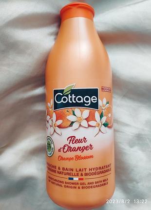 Гель для душа и молочко для ванны. цвет апельсина. cottage