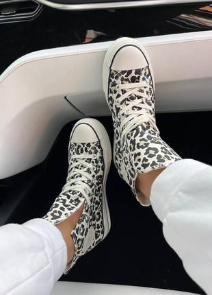 Женские кеды леопард текстиль converse leopard7 фото