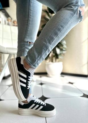 Женские кеды на толстой подошве adidas gazelle5 фото