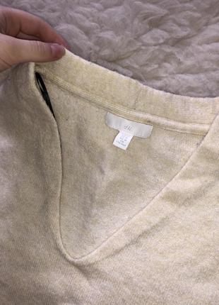 Бежевый свитер оверсайз свободный кофта смесевой шерстяной шерсть5 фото