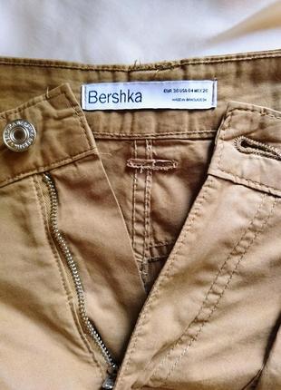 Испания. bershka оригинал. шорты карго. плащёвка коттон. цвет карамель/кемэл9 фото