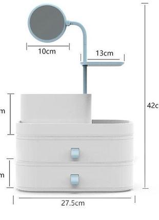Настольный органайзер для косметики с зеркалом 7009 dresscase with mirrow , органайзер косметичка2 фото