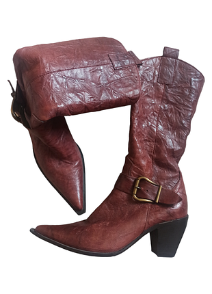 Італійські шкіряні чоботи, сапоги в стиле казаки