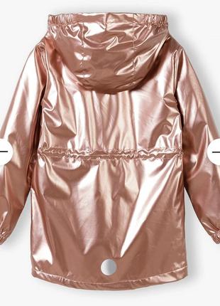 Демісезонна куртка-парка металік для дівчинки3 фото