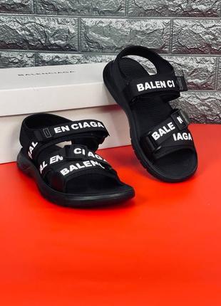 Balenciaga мужские сандалии черные с белыми надписями 39-44