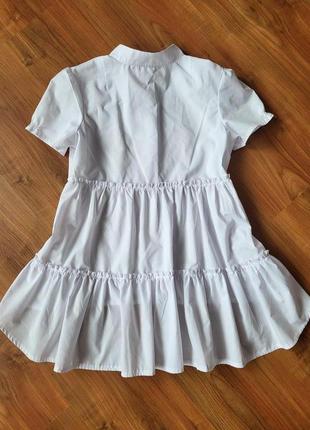 Святкова біла блуза з коротким рукавом шкільна сонячний зайчик на дівчинку2 фото