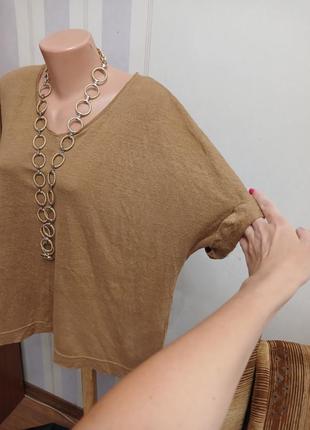Лляна футболка блуза блузка льон великий розмір оверсайз льняная майка лен блузка ххl ххл8 фото