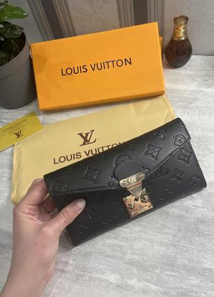 Женский черный стильный кошелек в стиле louis vuitton1 фото