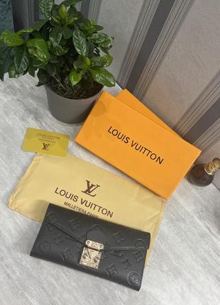 Жіночий чорний стильний гаманець у стилі louis vuitton6 фото