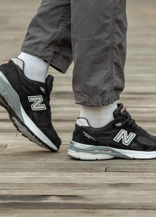 Мужские кроссовки new balance 990 v3 black white4 фото