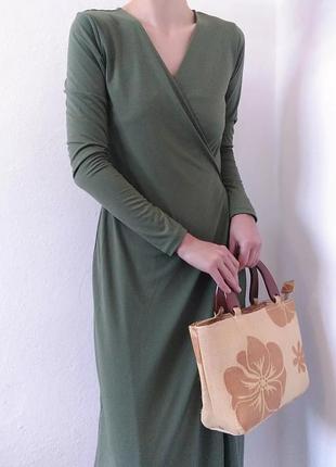 Хакие платье на запах платья зеленое платье h&amp;m платье на запах платья миди длинное платье макси6 фото