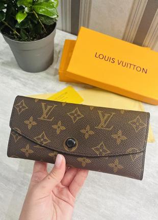 Стильний жіночий гаманець у стилі lv louis vuitton із чорною кнопкою2 фото