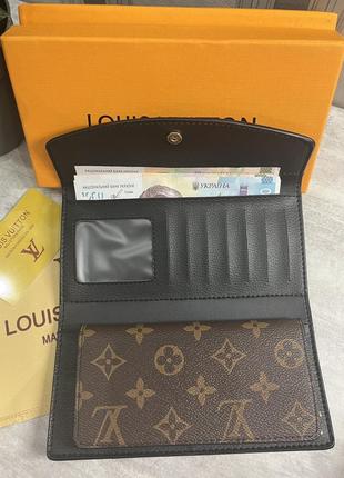 Стильний жіночий гаманець у стилі lv louis vuitton із чорною кнопкою6 фото