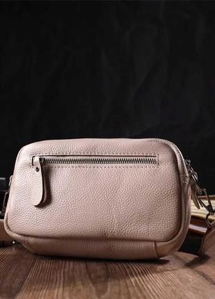 Відмінна жіноча сумка на плече з натуральної шкіри vintage біла2 фото