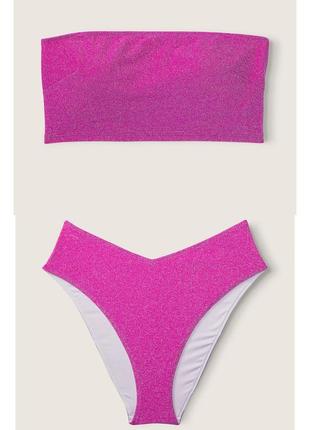 Розовый сияющий купальник бикини victoria’s secret original