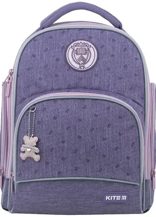 Школьный рюкзак + брелок kite k22-706s-1 36x29x16.5 фиолетовый2 фото