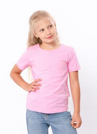 Якісна однотонна базова футболка для дівчинки, однотонная базовая футболка для девочки2 фото