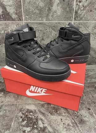 Nike air force winter (all black) / зимові кросівки